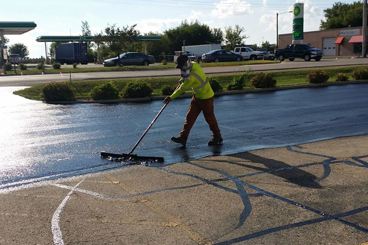 Professional residential driveway sealcoating and crack filling in Rockford IL - MarBros Co